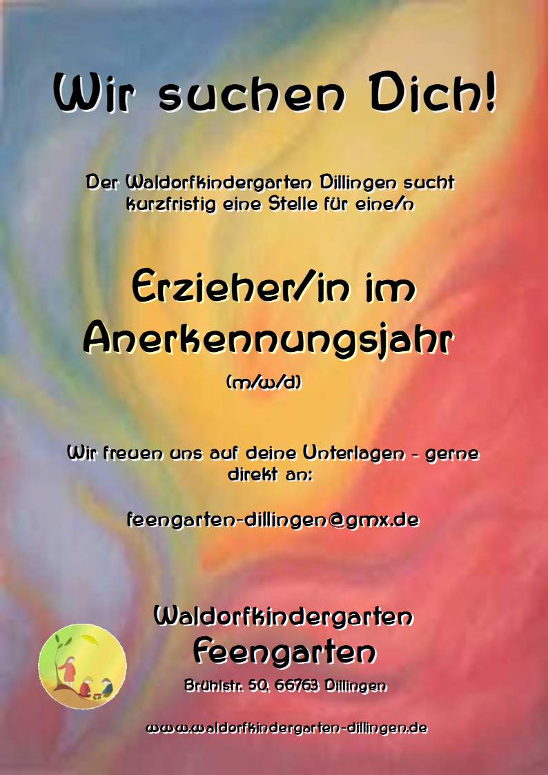 Stellenangebote – Waldorfkindergarten Feengarten Dillingen